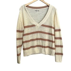 Faherty Striped V-Neck Sweater